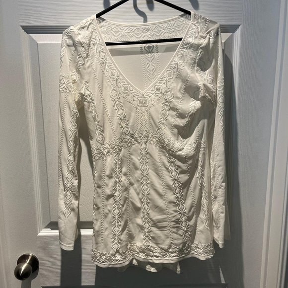 American Eagle White Long Shirt - Picture 1 of 3